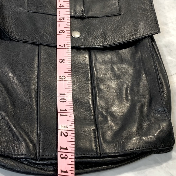 H&M x Karl Lagerfeld black leather cross body bag with silver hardware *Rare* - Picture 12 of 14